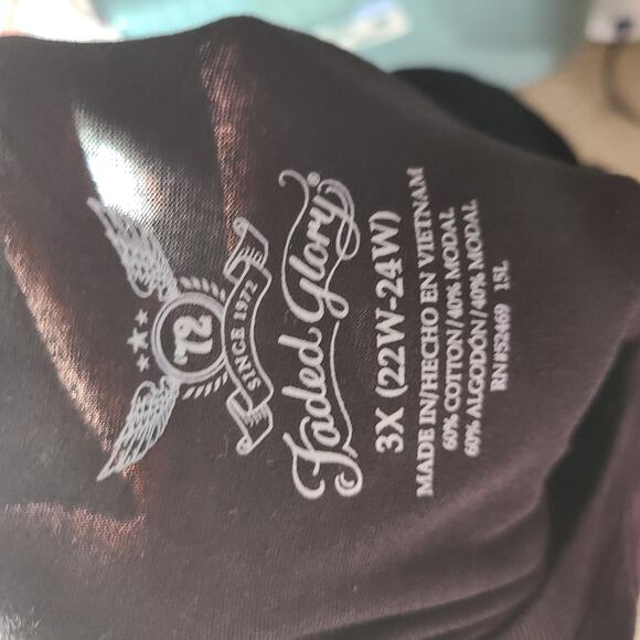 NWT Faded Glory black long sleeve top size 3X - Picture 7 of 7